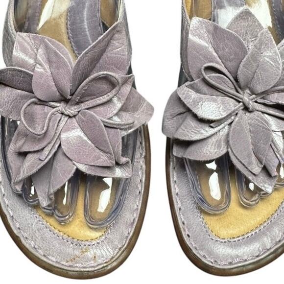 Born Lilac Purple Wedge Flower Comfortable Cushioned Sandal Size 7 - Picture 5 of 8